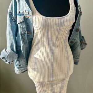 Tie Dye Cream & Baby Blue Dress